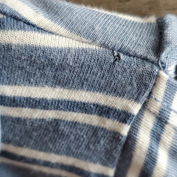 Anthro Left of Center tie sleeve blue tee - Picture 8 of 8